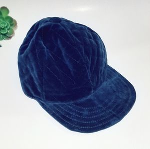 Saks Fith Avenue | VTG Blue Velvet Baseball Hat